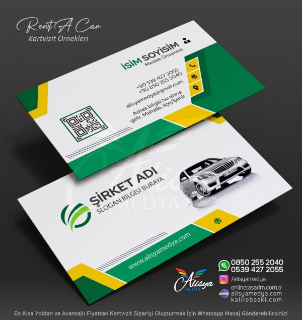 Uygun kartvizit fiyatları ile online tasarım aracımızı kullanarak rent a car kartvizit örnekleri ve oto kiralama kartvizitleri oluşturun.